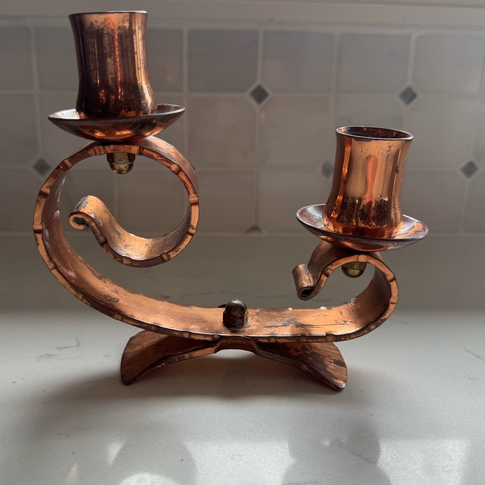 Copper Candlestick Holder by Weeda Tasmania
